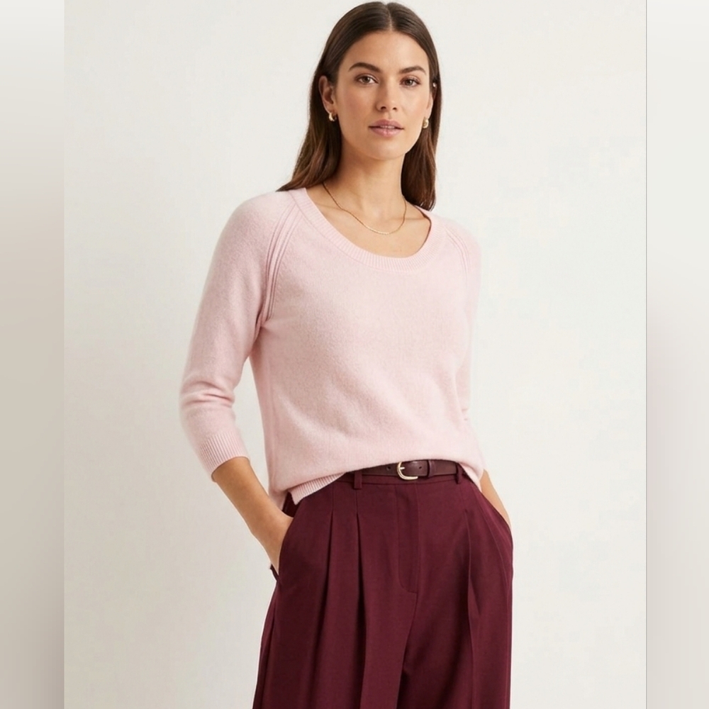 ATUMN CASHMERE lightweight Hi-lo oversized long line sweater with side s…